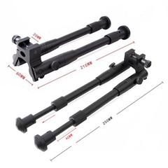 6Inch Tactical Rifle Bipod Adjustable Spring Return 20mm Picatinny Mount Adapter