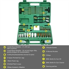 New Universal Gun Rifle Pistol Handgun Shotgun Firearm Cleaning Kit Set w/Case