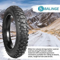 Fat Tire E-Bike Snow Bike Tire 20&Prime; x 4&Prime; – 2 Pack with Tubes and Levers