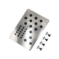 Car Truck Floor Mat Heel Pad Foot Pedal Rest Aluminum Plate Screws