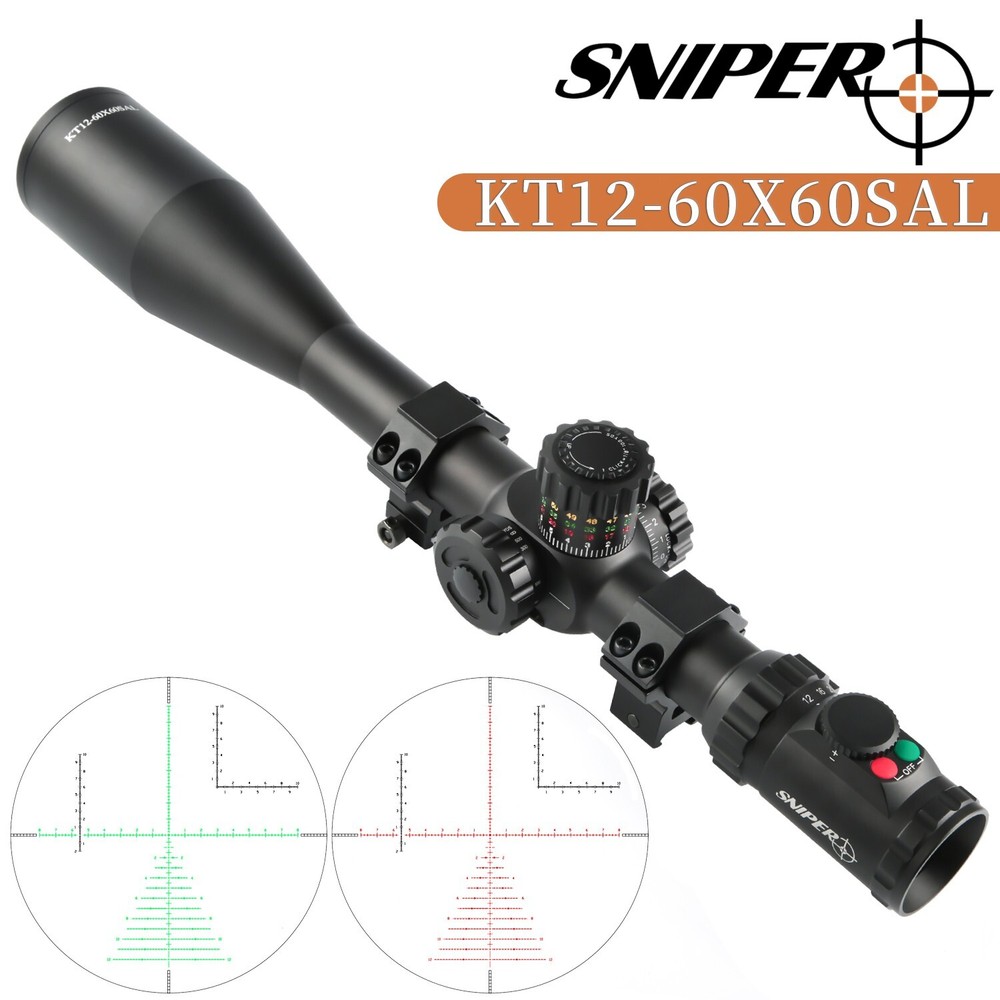 Sniper 12-60X60SAL Long Range Rifle Scope 35mm Tube fit for 6.5/.308/ .338 cal