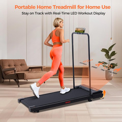 Walking Pad Treadmill Incline 3.0HP Under Desk Portable w/ Handles 350LB 7.6MPH