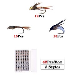 42-126Pcs/Box Trout Fly FishingFlies Kit Nymph Wet Flies Fishing Fly Lure Bait