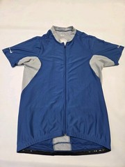 NIKE Cycling JERSEY Sz XL Bike Zip blue Gray Polyester Elastane Short Sleeve Men