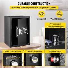 VEVOR Safe Box Lock Security 2.1 Cubic Feet Digital Safe Key Lock Home Office