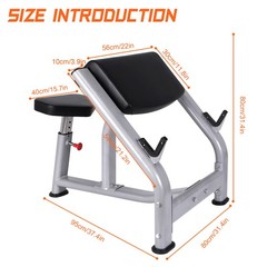 Preacher Curl Weight Bench with Adjustable Seat Workout Bench for Home Gym