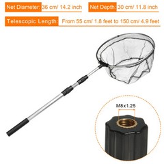 Floating Fishing Folding Round 4.9ft Telescopic Landing Pole Handle