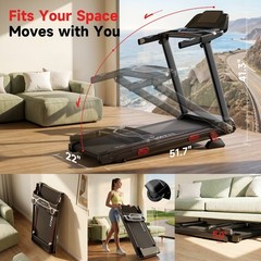 Treadmill for Home 350 lbs Weight Capacity, Folding Walking pad with 14% Incline