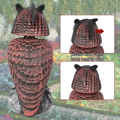 10.6-Inch 3 Pack Bird Deterrent Owl Statues – Durable Outdoor Decor with Charm