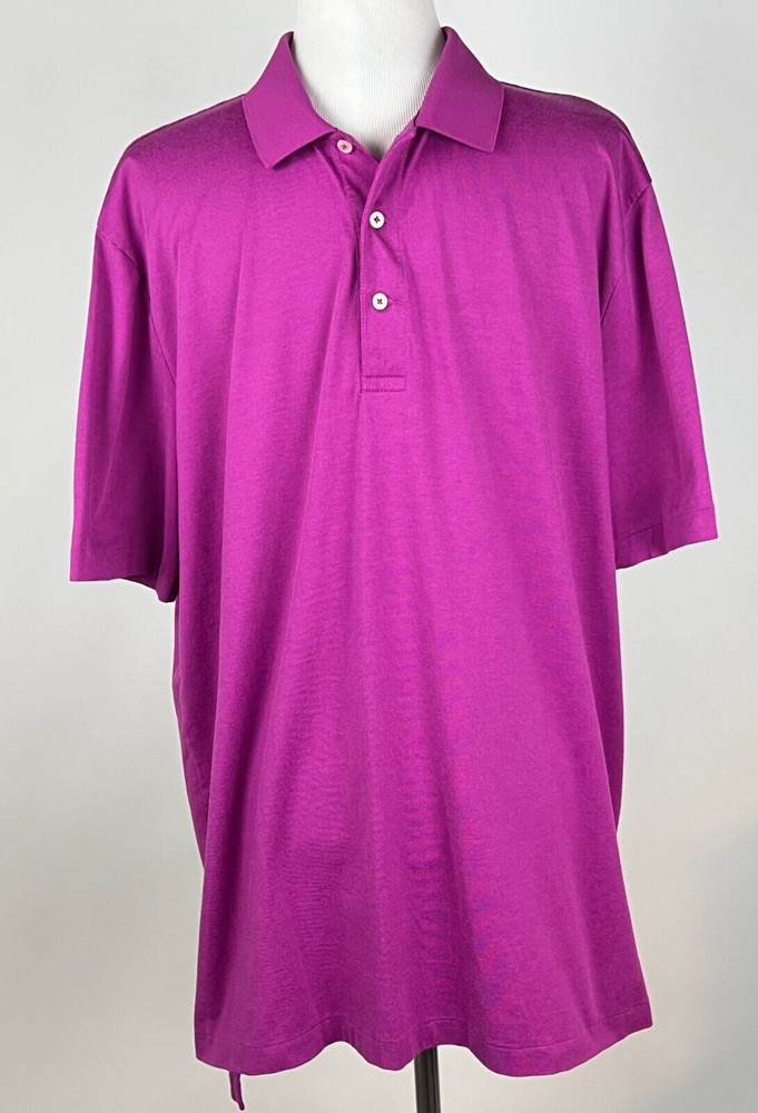 POLO GOLF Ralph Lauren S/S Performance Polo Shirt w/Shirttail Hem – XL, Fuchsia