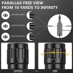 3-9X40AO Hunting Tactical Rifle Scope Crosshair Mil-Dot Reticle with 20mm Mounts