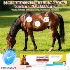 10 Pack New Paste Wormer Horse Dewormer Apple Flavor US Free Shipping EXP01/2028