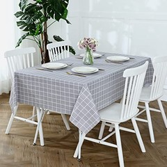 Rectangle Vinyl Tablecloth, 100% Waterproof Oil 54&Prime; x 78&Prime; (Rectangular) Grey