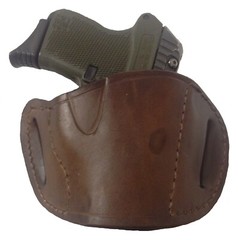 Leather Belt Slide Gun Holster fits Ruger LCP 380 Quick Draw OWB Color Brown