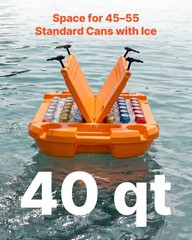 Uimoso 40 QT Floating Cooler Ice Chest for Water, Land, and Lake – Orange