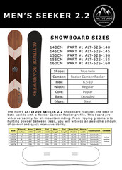 MEN’S ALTITUDE “SEEKER 2.2” SNOWBOARD 165 WIDE (ROCKER CAMBER ROCKER)