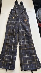 Picture Organic Ski Bib Overall Womens XS Navy Striped Flannel Style NEW