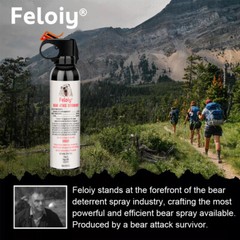 Feloiy Bear Spray 11oz Powerful Stream Strongest Legal Formula with Holster