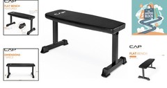 Cap Barbell Flat Weight Bench Black, 18×46.5×19 inches, 500 lbs