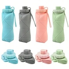 Collapsible Water Bottle,BPA Free Silicone Reusable Foldable Travel Water Bottle