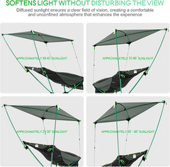 Portable Rocking Chair with Sunshade Canopy for Outdoor Camping & Fishing