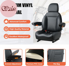 Universal Tractor Seat, Forklift Seat with Seatbelt and Adjustable Backrest Head