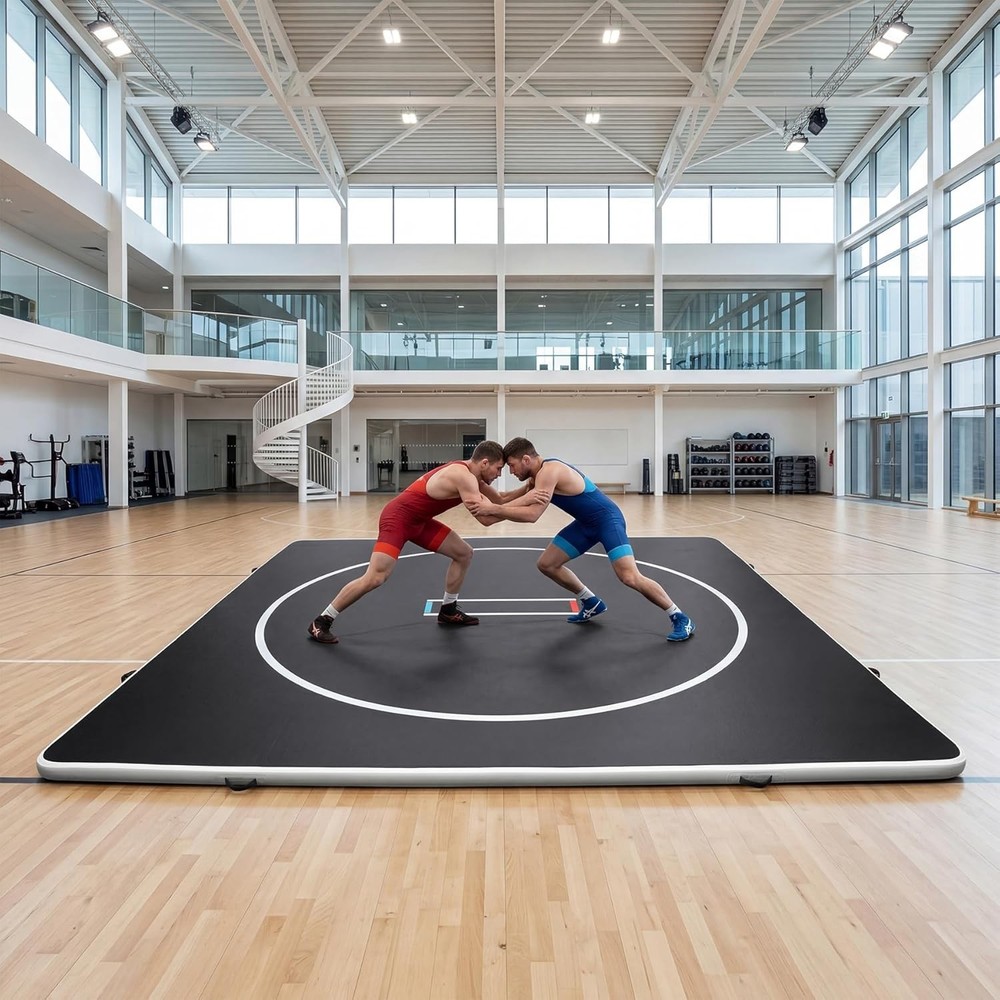 10×10 ft Inflatable Wrestling Mat for Wrestling, Martial Arts, Jitsu, Boxing,MMA