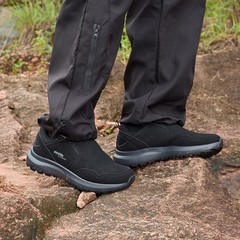 FitVille Mens Wide Slip on Hiking Shoes Walking Trekking Trails Sneakers Outdoor