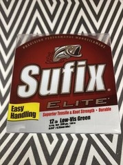 Sufix Elite Monofilament Fishing Line 12 Lb – 330 yd Spool 12lb – Low-Vis Green