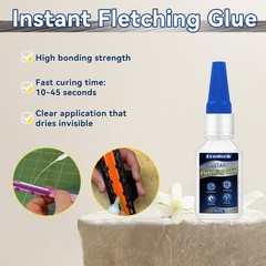 Fletching Glue 30 g, Arrow Glue, Instant & Clear Adhesive for Carbon clear
