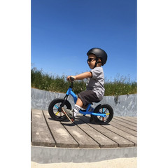 Chillafish Blue Buzzi 10&prime; Balance Bike for Kids, Toddler Bike Adjustable Seat