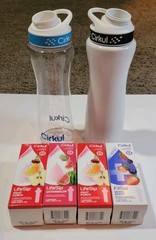 Cirkul 22oz. Stainless Steel and Plastic Water Bottle Lot With Flavor Cartridges