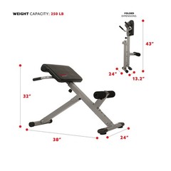 Foldable Roman Chair 45 Degree Adjustable Hyperextension Abs Workout Support Pad