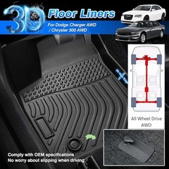 Custom Fit for Floor Mats 10)Dodge Charger AWD/Chrysler 300 AWD【2011-2023】