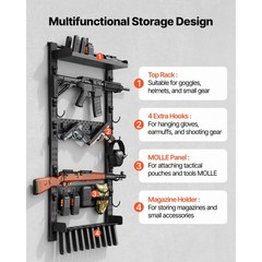 Uimoso Steel Wall Mount Gun Rack for Rifles, Shotguns, and Tactical Gear Storage