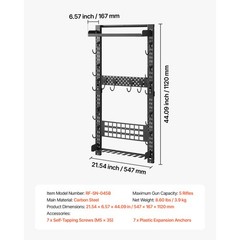 Uimoso Steel Wall Mount Gun Rack for Rifles, Shotguns, and Tactical Gear Storage
