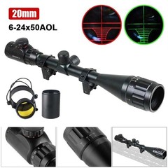 6-24x50AOEG Hunting Red Green Dual illuminated Mil-dot Adjustable Optical Scope