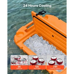 Uimoso 40 QT Floating Cooler Ice Chest for Water, Land, and Lake – Orange