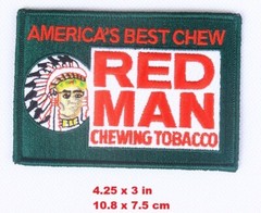 Red Man Chewing Tobacco Embroidered Tactical Morale Patch Hook & Loop USA Seller