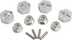12mm Wheel Hex Hubs Drive Adapter 5mm Thick & Flange M4 Lock Nuts Aluminum fo…