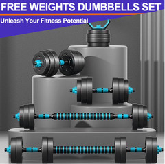 Adjustable Dumbbells, 45LBS 4-in-1 Portable Changeable Dumbbell, Kettlebells