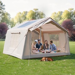 NAIZEA 6 Person Inflatable Tents for Camping Pump Stove Jack Air Glamping Tents