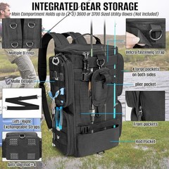 Durable 600D Nylon Fishing Tackle Bag – 20L with Adjustable Straps & Pockets