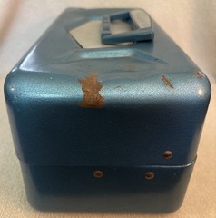Vintage Old Pal Blue Steel Metal Tackle Box Two Plastic Tray Leves Lititz PA