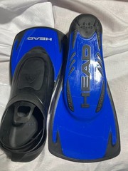 HEAD Energy Adult Training Swim Fins Blue/Black Snorkel Flippers Sz 3.5-12