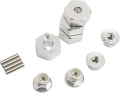 12mm Wheel Hex Hubs Drive Adapter 5mm Thick & Flange M4 Lock Nuts Aluminum fo…