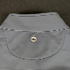 Peter Millar Mens Large Quarter Zip Pullover Blue White Stripe OMRF Performance