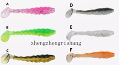 60PCS Soft Lure Silicone Bait Shad Wobbler Fishing lure 3.5-7.5CM Worm Swimbait
