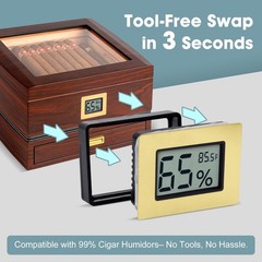 Digital Hygrometer Thermometer for Humidors & Home Use – High Accuracy