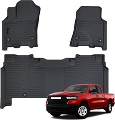 All Weather Floor Mat Fit for 2026 2025 Dodge Ram 1500 Crew Cab 5 Seat 2Nd Row w